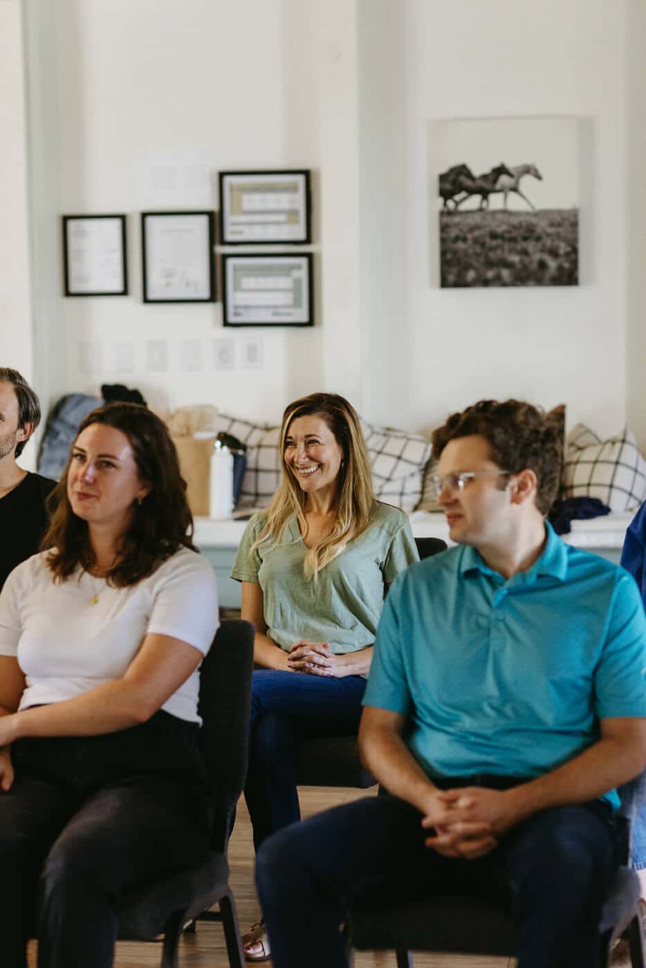 A group of people sitting during a workshop