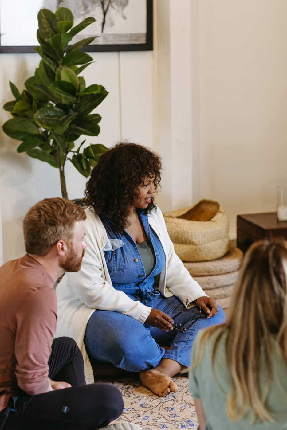 People sitting on the floor