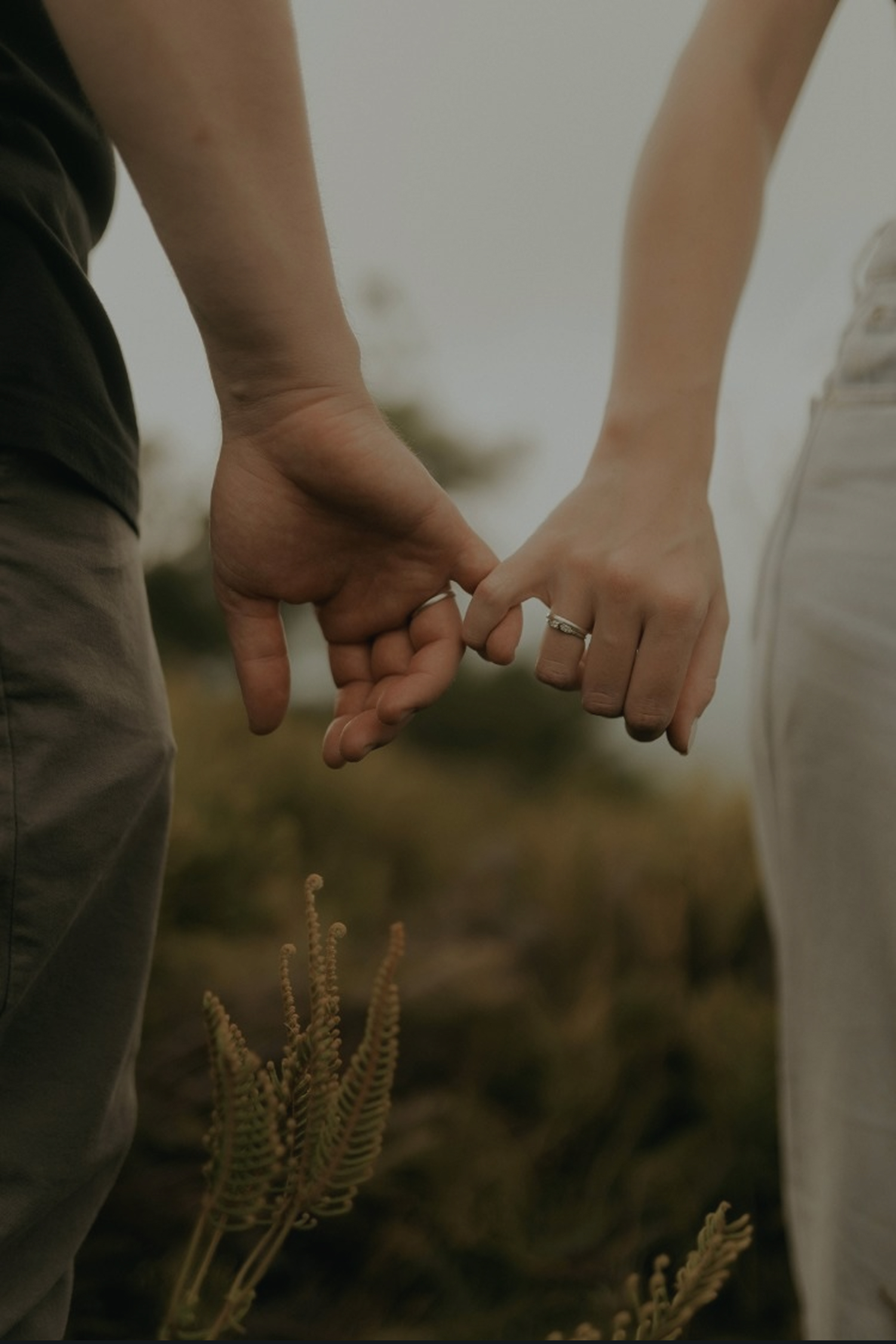 Couple holding hands